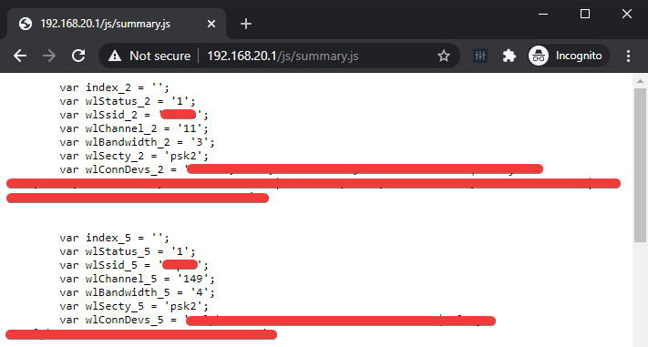 Connected Devices MAC Addresses